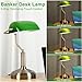 SEEDED-DESIGN Bankers Lamp with USB & Type C Charging Ports, Touch Control Green Glass Desk Lamp, 3-Way Dimmable Vintage Table Lamps for Home Office, Library, LED Bulb Included (Touch Switch)