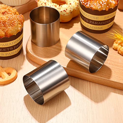 Cabilock Set of 4 Round Stainless Steel Mousse Rings – 2.36 x 2 Inch Mini Cake Molds, Professional Food Plating Rings for Rice & Tartare, Small Dessert Holders for Baking & Pastry (Silver) by Cabilock - Image 5