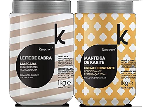 kanechom Linha Classics - Kit de Mascaras Condicionantes Restauradoras Leite de Cabra e Manteiga de Karite (2 x 1000 Gr) - (Goat Milk and Karite Butter Restoration Masks Set (2 x Net 35.27 Oz))