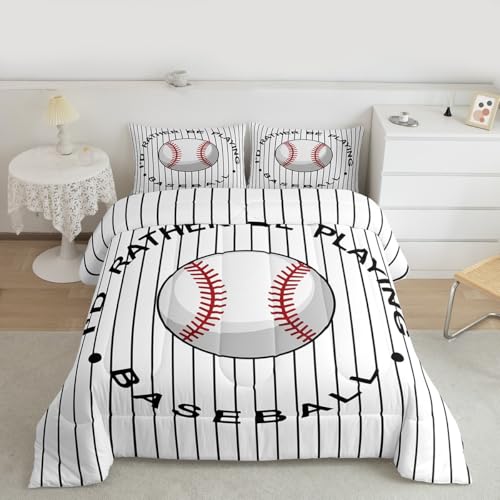 Image of Feelyou Baseball Comforter Set Full Size Bedding Set for Kids Teens