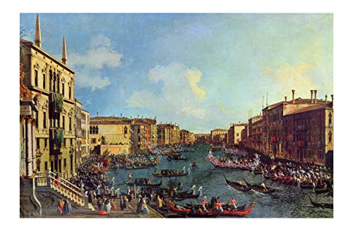 Impression d'art Canaletto de la Regatta encadrée sur papier mat