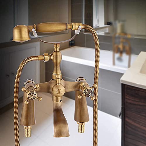 Robinet de baignoire en laiton rétro avec douchette chic
