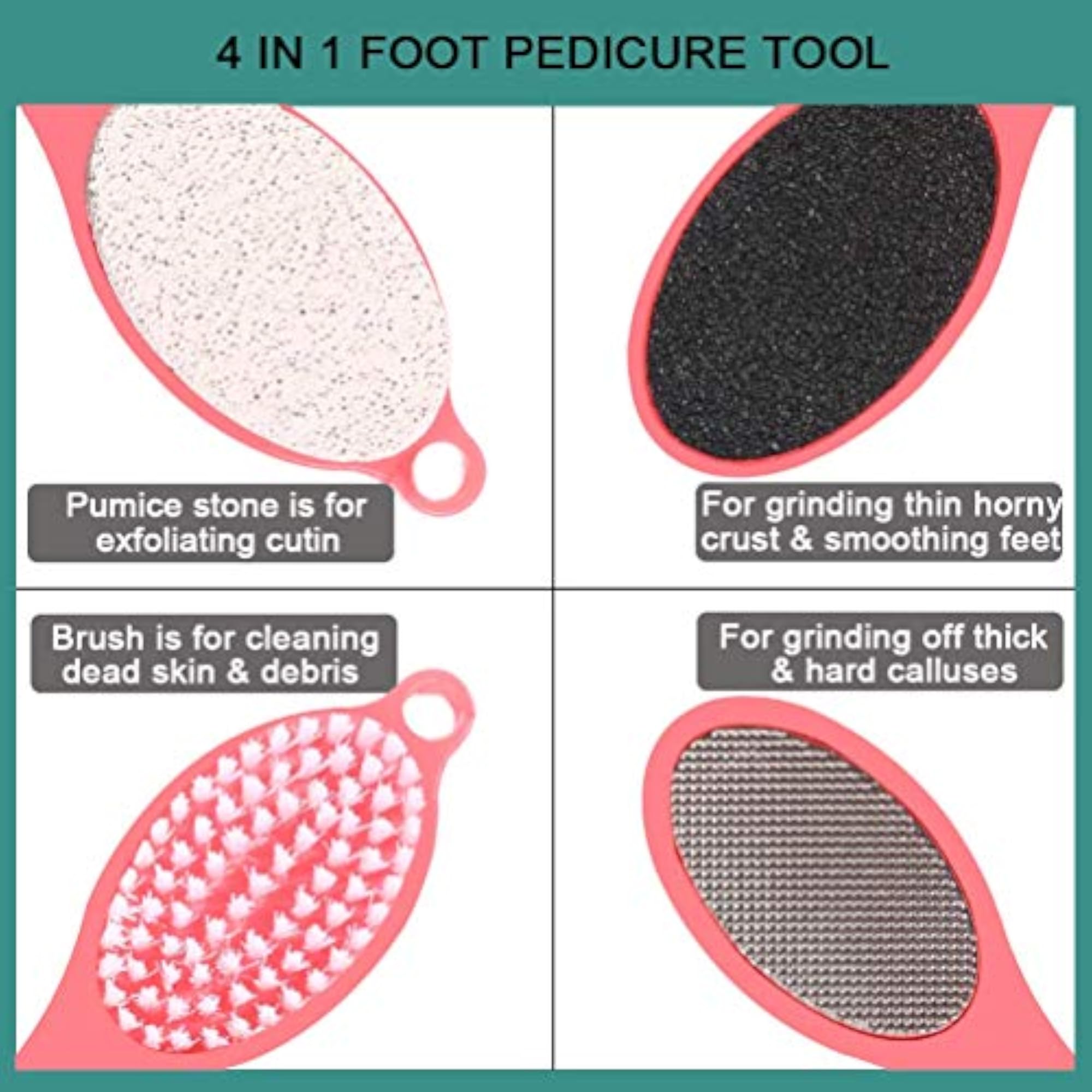 4 in 1 Foot Callus Remover, Multi-functional Pedicure Tool