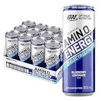 OPTIMUM NUTRITION Amino Energy + Electrolytes Sparkling Hydration Drink, Blueberry Lemonade Flavour, 355ml, 12 Pack