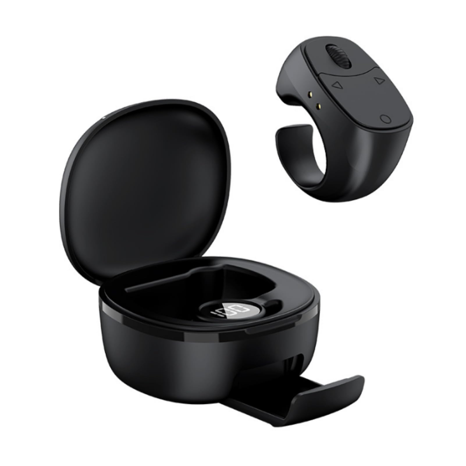 Smart Scrolling Bluetooth Remote Ring,Multi-Function Finger Air Mouse Wearable Mini Travel Remote Control with Charging Case for Selfies Video E-Books Page Turner for PC Laptop Phone Tablet-black-image-32