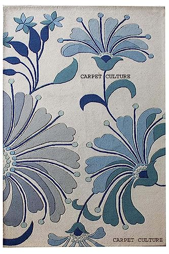 Image of Carpet Mahal Handmade Handwoven Tufted Made of 100% Soft Blended Wool Export Quality Carpets with 1 Inch Thickness (6x6 Feet) Color Multi