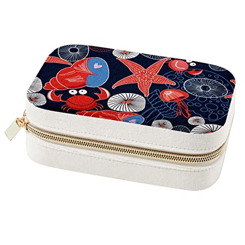 Boîte à bijoux de voyage étoile de mer colorée pour bagues