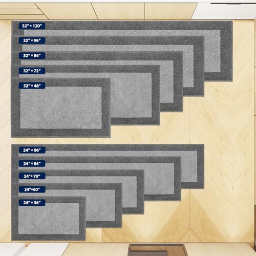 Image of Machine Washable Runner Rug 32 inch x 96 inch, Non Slip Kitchen Mat for Floor, Absorbent Entryway Rug for Kitchen, Bedroom, Living Room, Hallway, Door (Roll Packing)