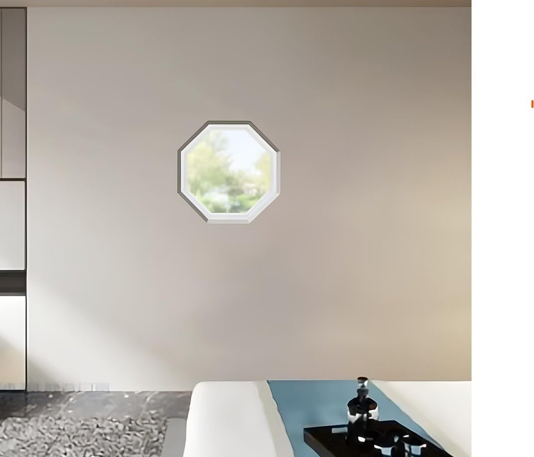 Octagon Vinyl Window installed in a room
