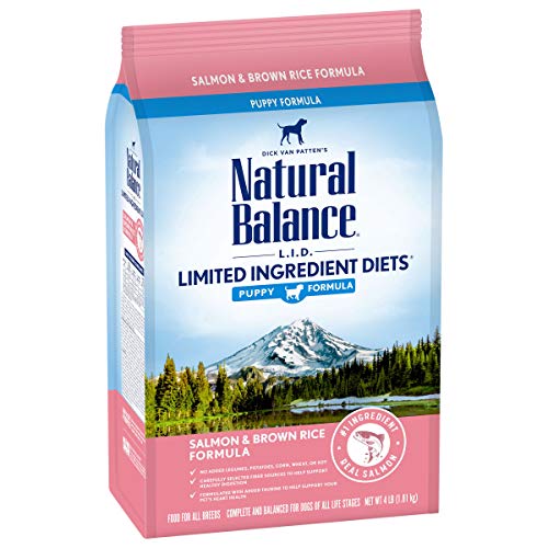 Natural Balance L.I.D. Limited Ingredient Diets Dry Dog Food, 4 Pounds, Salmon & Brown Rice Puppy Formula