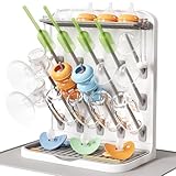 Lifewit Large Baby Bottle Drying Rack with Drain Mat, 15 Hooks Standing Holder with Detachable Brackets, Space Saving Countertop Organiser for Feeding Nipples, Teats, Soothers, Sealing Discs Storage