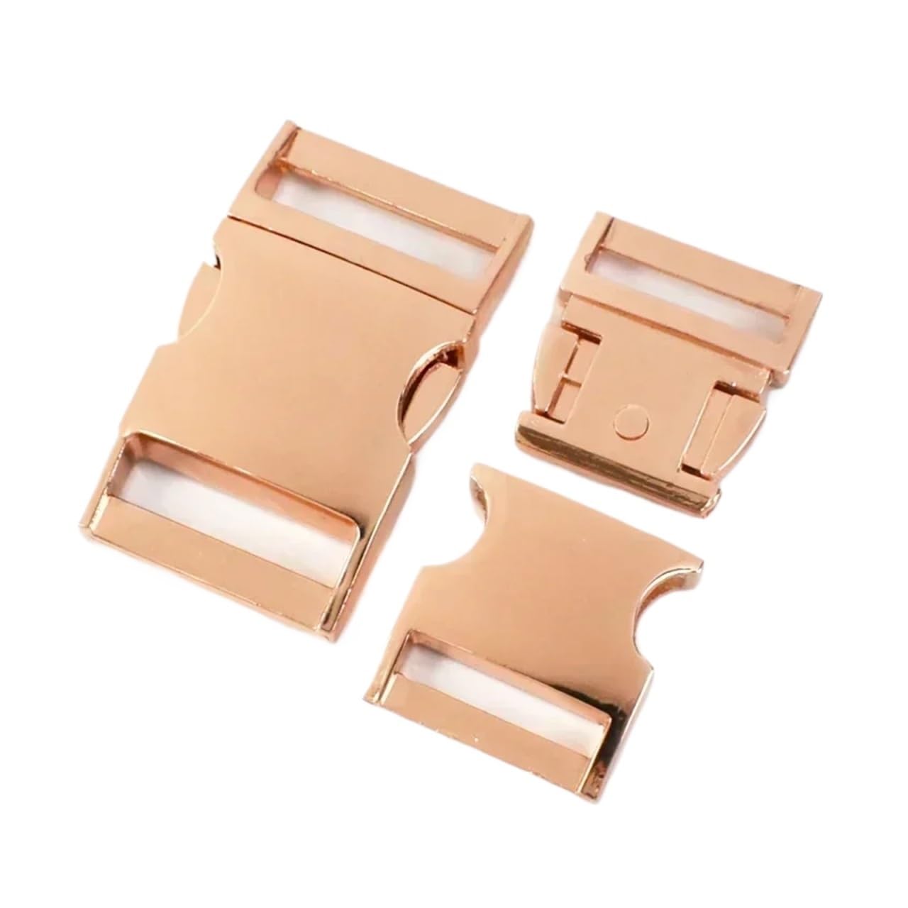 PVUVTNAHW 2Pcs 15-38mm Metal Quick Side Release Buckle Bag Strap Adjuster Clasp Webbing Paracord Belt Hook(RoseGold,25mm)