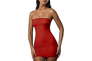 XXTAXN Women's Sexy Tube Sleeveless Bodycon Cocktail Party Mini Dress