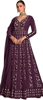 ALAMARA FASHION Indian/Pakistani Chinon Material Party/Wedding Night Ready to Wear Full Anarkali Suit for Women