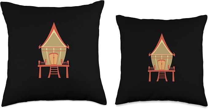 Traditional Thai House Throw Pillow