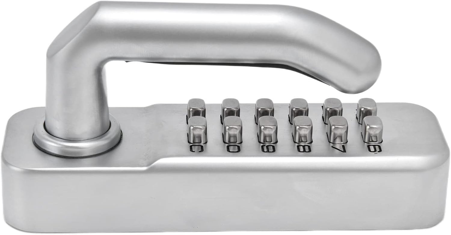 Mechanical Button Keypad Lock, Double-Sided Handle Mechanical Combination Lock Mechanical Lock Digital Code Security Wrought Iron Fence Home Gate defult