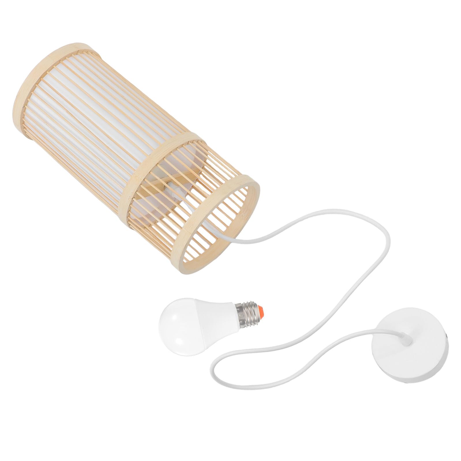 Petite suspension japonaise en bambou naturel tressé à la main avec finitions soignées