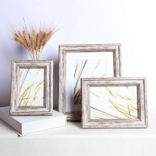 Artbyhannah 2 Pack 5X7 Inch Farmhouse Rustic Picture Frame Sets With Distressed Grain For Wall Mount Or Tabletop Display, Mother's Day Gift Photo Frames For Home Decor #TOP3