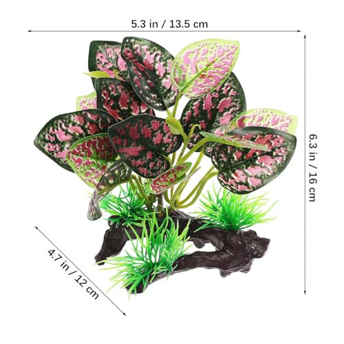 Image of Milisten 2Pcs Fish Tank Plants Plastic, Fish Tank Decorations, Artificial Plants, Aquarium Decorations Accessories, Mini Plants Goldfish Hides