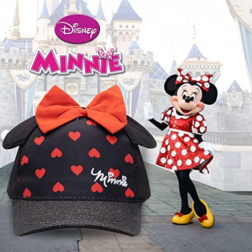 Disney Minnie Mouse Baseball Cap for Girls, Baseball Hat Ages 3-9 with Minnie Mouse Ears, Adjustable Girls Baseball Hat3