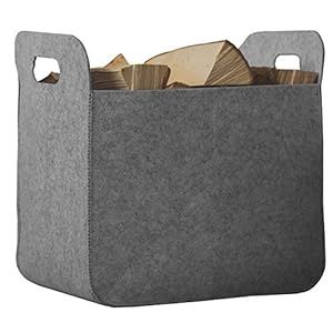 Rubberneck Vilten Opbergmand met Handgrepen – Afmetingen 25 x 35 x 35 – Grijs
