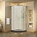 DreamLine Prime 33 in. x 74 3/4 in. Semi-Frameless Frosted Glass Sliding Shower Enclosure in Chrome with Black Base Kit, DL-6701-89-01FR
