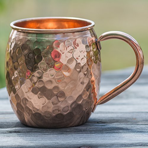 Classique Maison Moscow Mule Solid Copper Mug, 16-Ounce