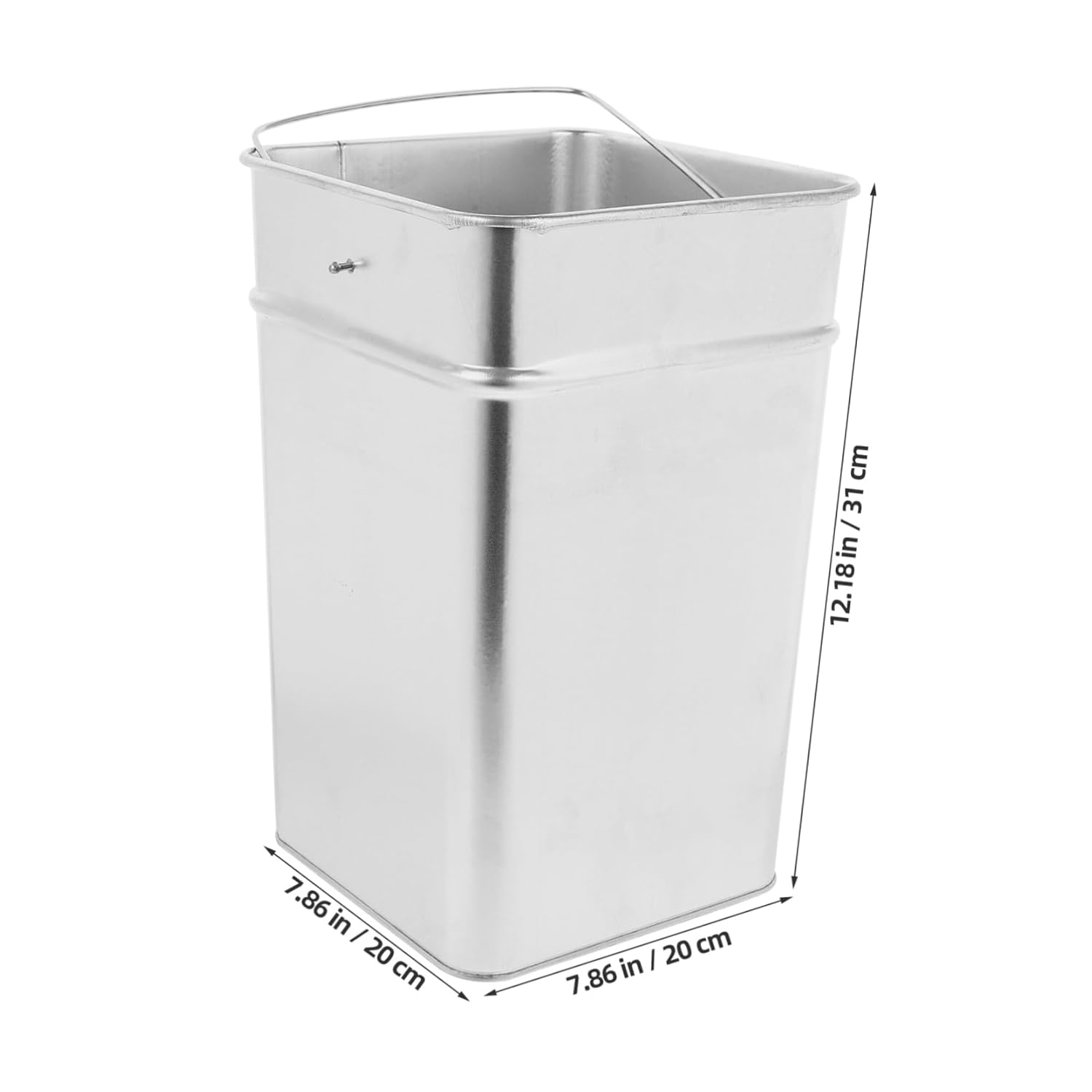 Outdoor Trash Can Resistant Metal Garbage Storage Bucket with Handle Multipurpose Use for Gardening Storage and Waste Disposal