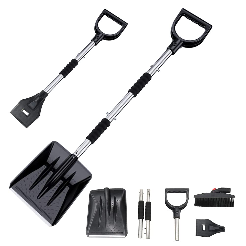 Amazon.co.jp: 雪かきセット 雪かきスコップ 車用 伸縮式3in1 車載