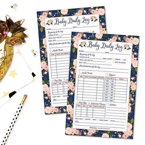 Nanny Newborn Baby or Toddler Log Tracker Journal Book, Daily Schedule Feeding Food Sleep Naps Activity Diaper Change Monitor Notes For Daycare, Babysitter, Caregiver, Infants and Babies, 50 Sheet Pad - Thumbnail 6