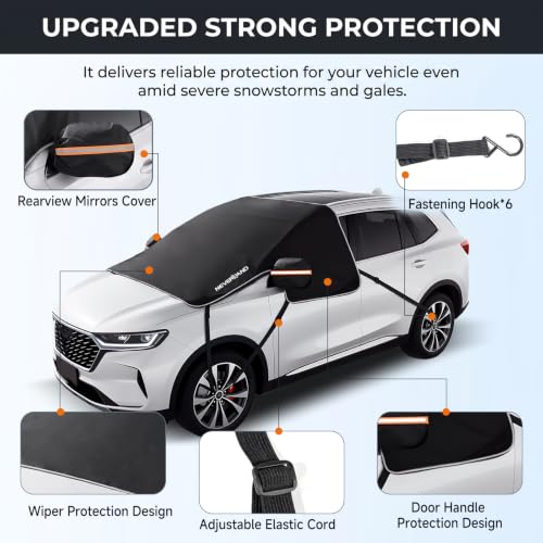 Image of NEVERLAND Car Windshield Cover for Ice and Snow, Windshield Snow Cover