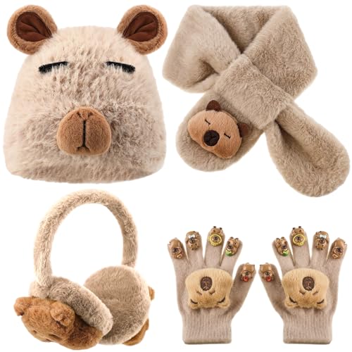 Gorro Capibara invierno para niños ideal para el colegio y juegos en la nieve