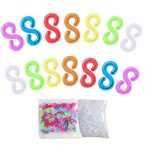 Anyasen 400 Piezas Loom Bands Gancho Telar S Clips S-Clips Compatibles con...