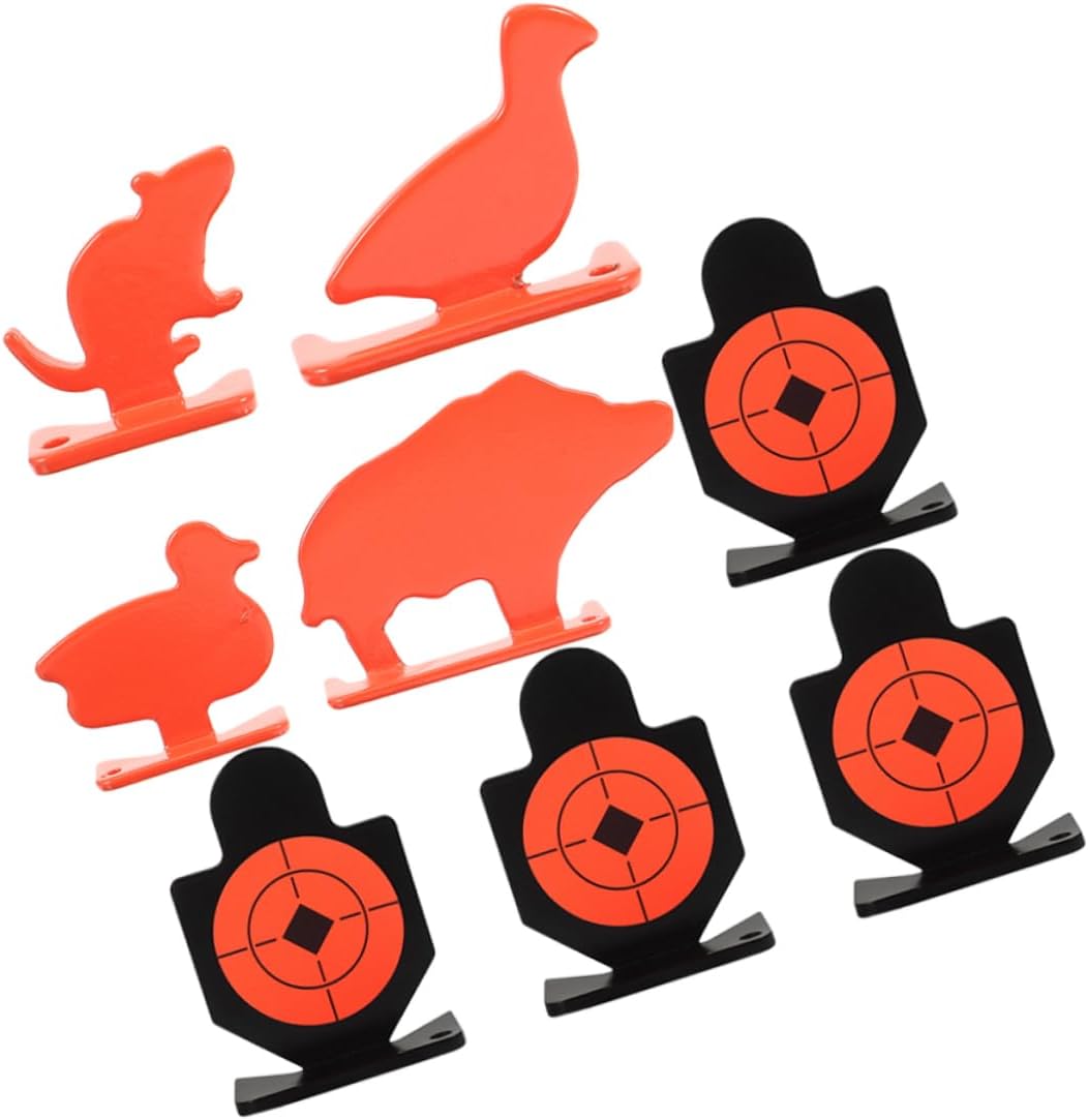 8pcs Steel Animal Shooting Targets Set Duck Pig and Rat Knockover Metal Targets for Training Practice Fun Scenarios for Shooting Competitions
