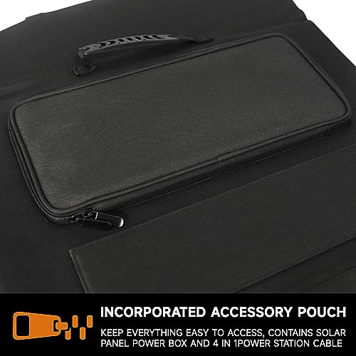 Baldr 120W Portable Solar Panel For Jackery/Ecoflow/Flashfish/Rockpals Power Station Generator, Foldable Solar Cell Charger With 2 Usb Ports & 18V Dc Output For Rv Boat Car ,Black #TOP5