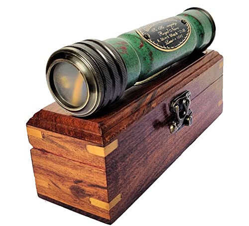 Castle Instruments Handmade Heavy Brass Working 6 Inches Kaleidoscope with Beautiful Patina Work, Best Birthday Gift for Children
