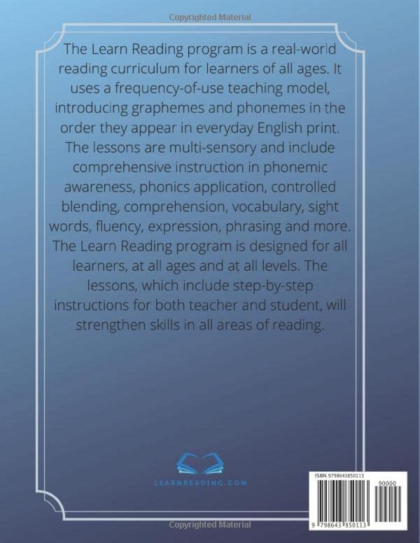 Learn Reading Workbook 1: Lessons 1-10