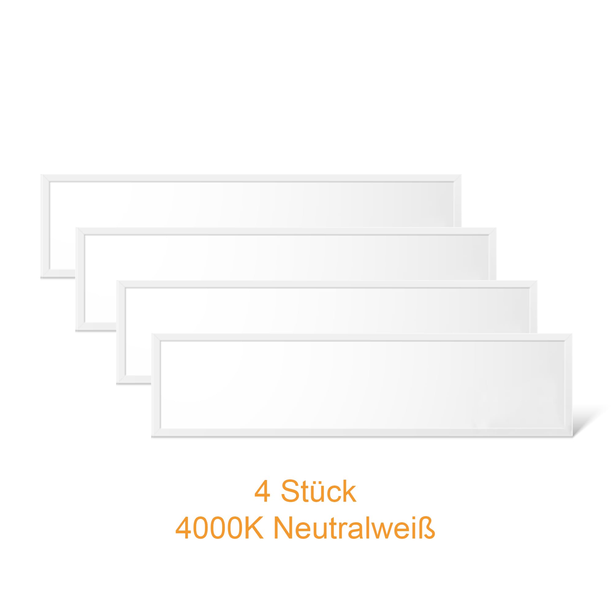 4x LED Panel 120x30cm, Deckenleuchte, 3900lm, 4000K, 36W, inkl. Trafo, Rasterleuchten, Einlegeleuchte, Büroleuchten (4000K, 4 Stück)