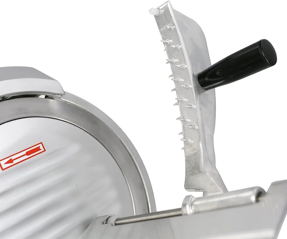 Hakka Meat Slicer, Commercial 10inch Blade Cheese Slicer Anodized Aluminum Electric Food Slicer Adjustable Thickness Semi-Auto Frozen Ham Slicer, 110V/150W, 1/5HP