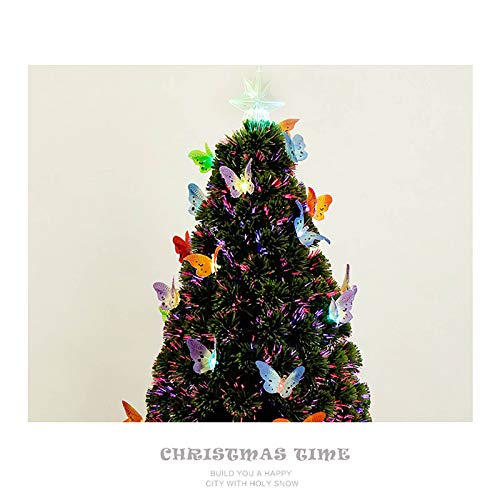 Dulplay 8.8Ft Holiday Pre-Lit Optical Fiber Tree,With Ornaments Artificial Christmas Tree,Multi-Color With Top Star Metal Stand For Traditional Holiday Indoor #TOP6