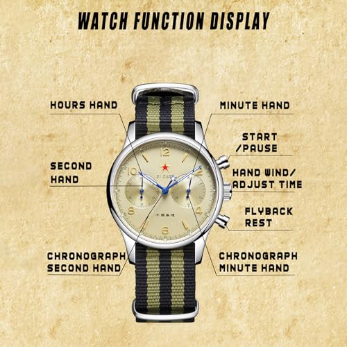 Image of HEMUDU Seagull 1963 ST19 Movement 40mm 38mm Mechanical Chronograph Sapphire Movement Swan Neck Men Watch