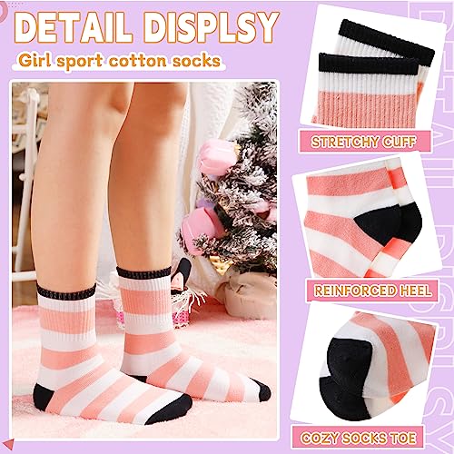 Eyean Girls Athletic Crew Socks Kids Cotton Sports Soft Breathable Casual Socks 6 Pairs  thumb #2