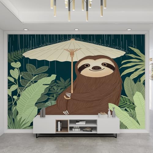 Papier peint 3D autocollant mural jungle pour masquer un grand mur sans colle