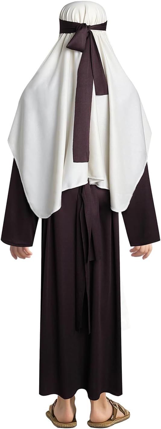 Boys Biblical Saint Joseph Costume Jesus Robe for Kids Shepherd Cosplay Outfit Nativity Middle East Tunic Costume