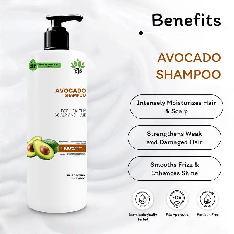 Image of GIR Avocado Shampoo - 500ML & Conditioner - 500ML Combo - Gentle Cleansing and Conditioning Formula for Smooth, Healthy Hair