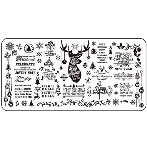 8x XL Weihnachten Stamping Schablonen Set I Advent und Winter Nägel mit tollem Xmas-Stamping I Stempel Motive mit… – Bild 7