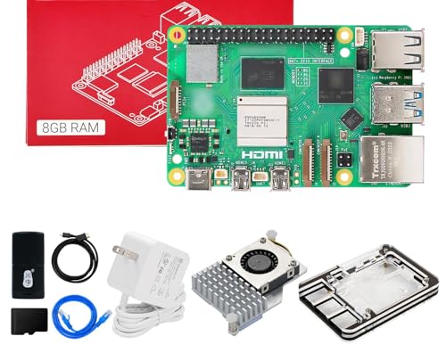 Image of Yahboom Pi 5 4GB /8GB Starter Kit with 27W 5.1V /5A Power Adapter Heat Sink and Raspberry Case Provide Openclaw Deployment (Pi5 8GB, Official Cooler Kit)