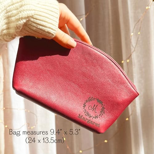 Custom Makeup Bag • 100% Genuine Leather Purses for Women • Cosmetic Bags for Women • Customized Makeup Bag with Name • Personalized Toiletry Bag • Gifts for Teenage Girls • Bridesmaid Proposal Gifts2