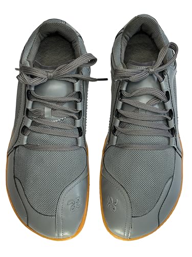 Image of Unisex-Adult Riser Barefoot Hiking and Cross Training Shoe Grey Size 8 Wide Toe Box Zero Drop Sole, 8 UK (XX-Wide)