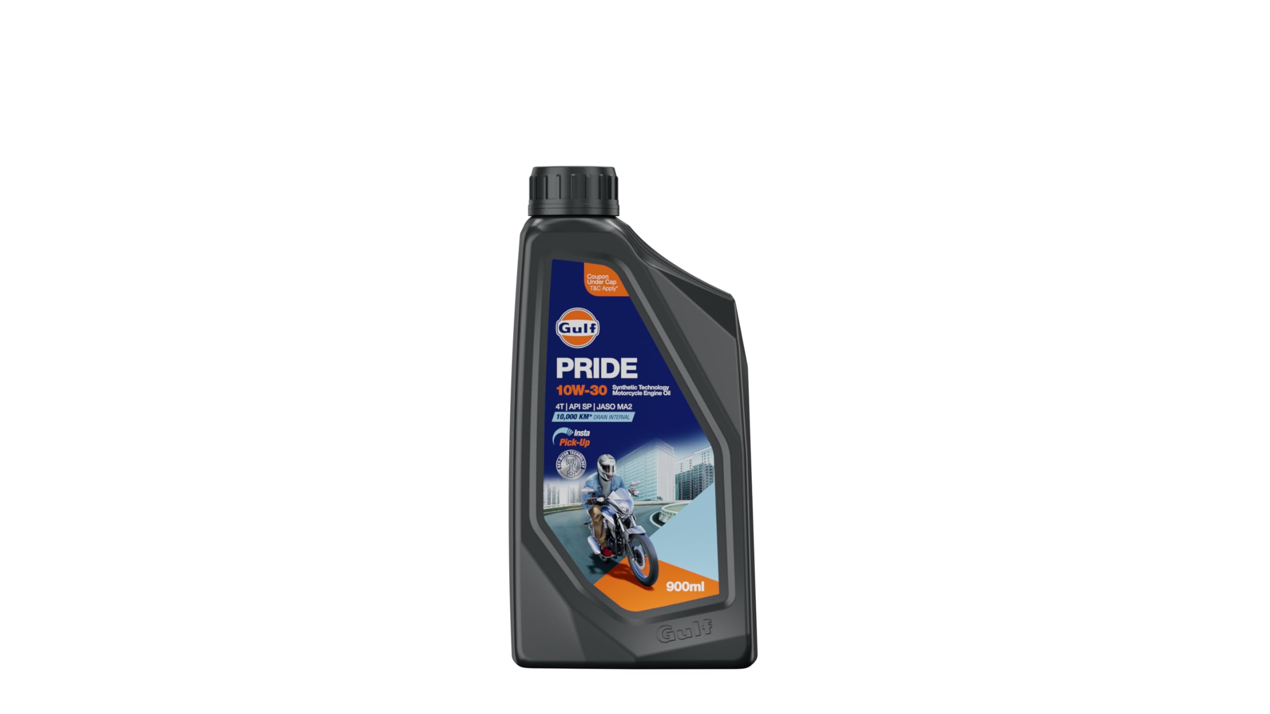 PRIDE 10W-30 4T API SP, JASO MA2 | 10 K Km Drain Interval| BS6 & earlier | 2 Wheeler Bike 4 Stroke Synthetic Blend Engine Oil [900 ml] - Pack of 1